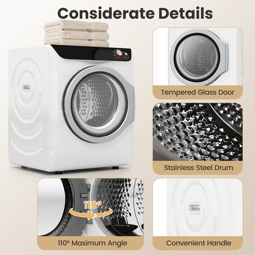 Auertech Portable Washer and Dryer Combo Set 19 lbs Fully Automatic Washing Machine 2.7 Cu.ft Clothes Dryer