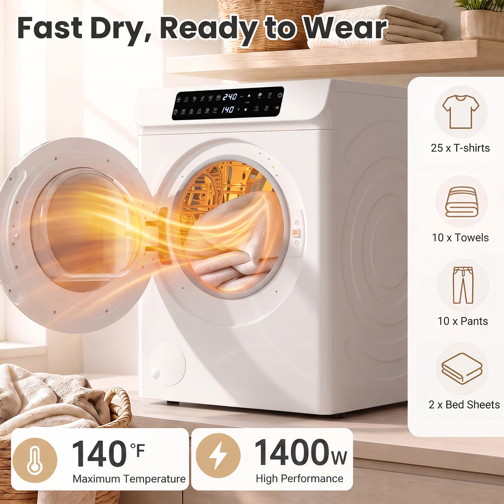 Auertech Portable Washer and Dryer Combo Set 36 lbs Fully Automatic Washing Machine 3.5 Cu.ft Clothes Dryer
