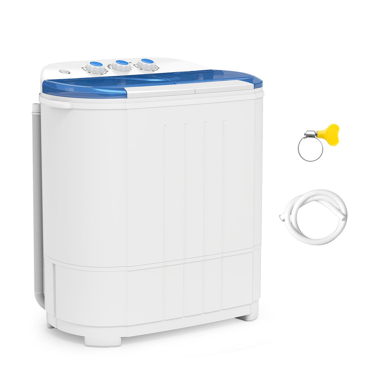 Auertech 14.5lbs Portable Washing Machine Compact Twin Tub Semi-Automatic Washer and Spin Dryer Combo