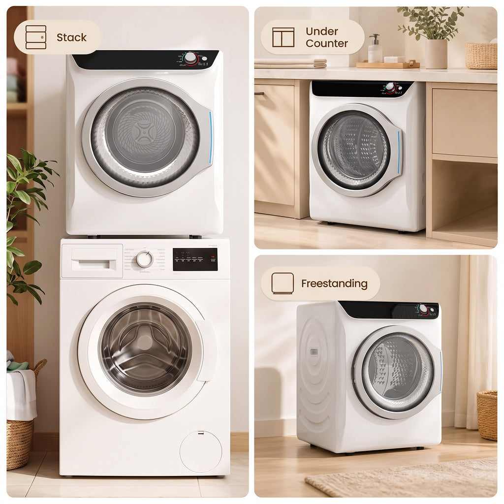 Auertech 2.7 Cu.ft 1400W Portable Clothes Dryer Electric Compact Dryer Machine for Apartment Dorm RV White