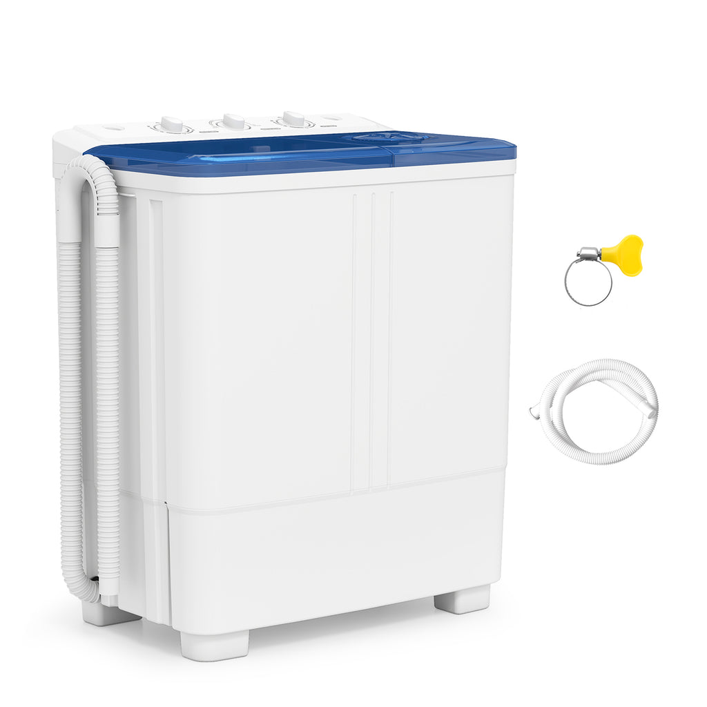 Auertech 21lbs Portable Washing Machine Compact Twin Tub Semi-Automatic Washer with Drain Pump