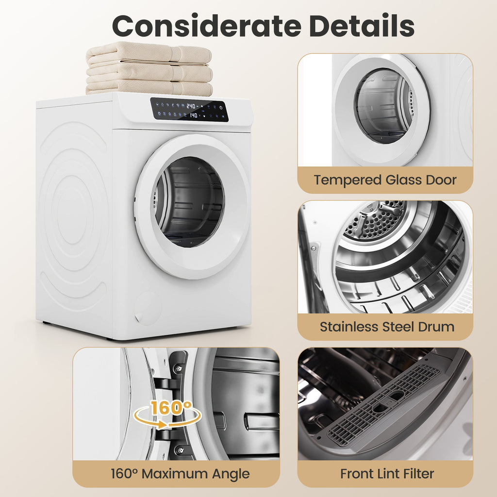Auertech Portable Washer and Dryer Combo Set 36 lbs Fully Automatic Washing Machine 3.5 Cu.ft Clothes Dryer