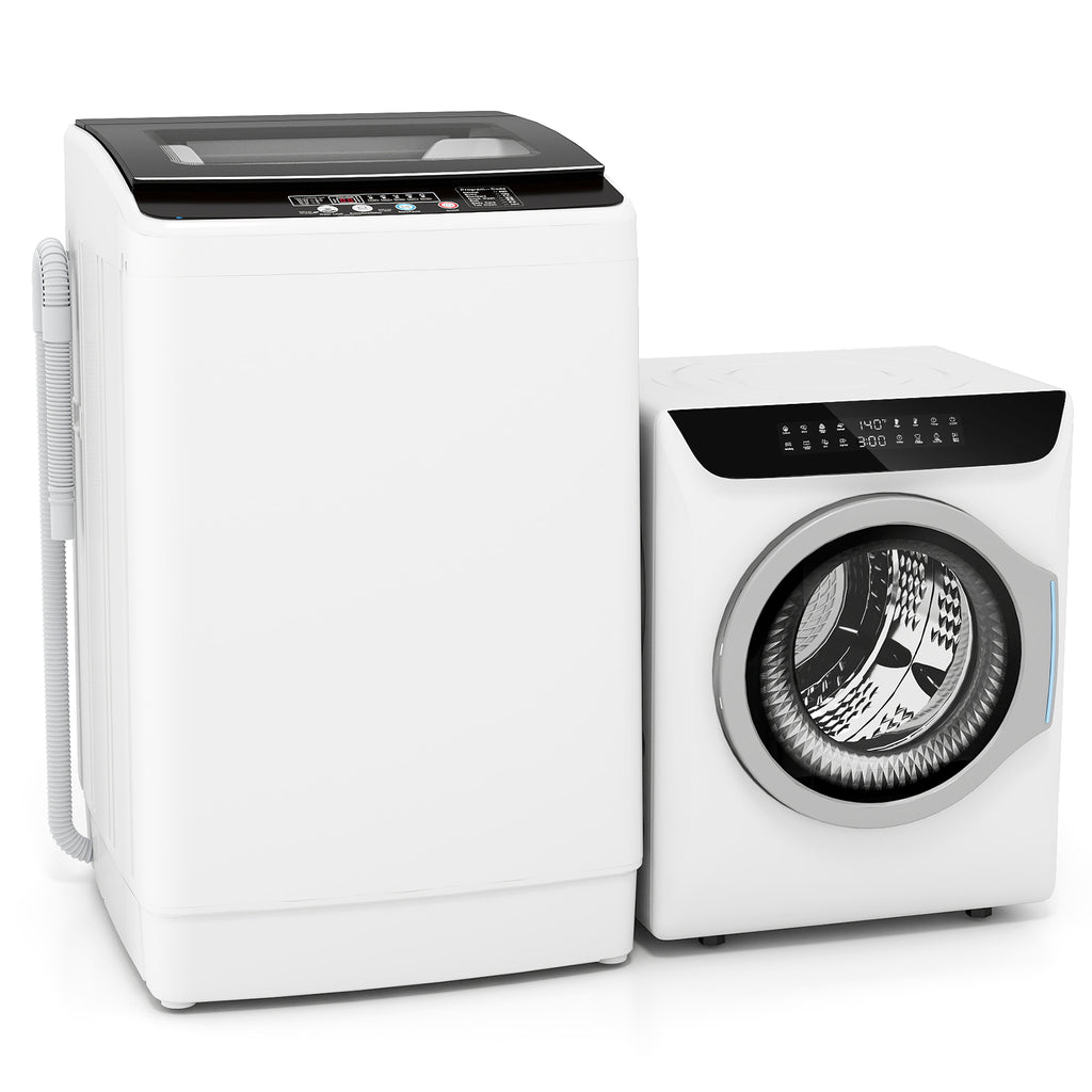 Auertech Portable Washer and Dryer Combo Set 36 lbs Fully Automatic Washing Machine 2.7 Cu.ft Clothes Dryer W/ Shoe Dryer