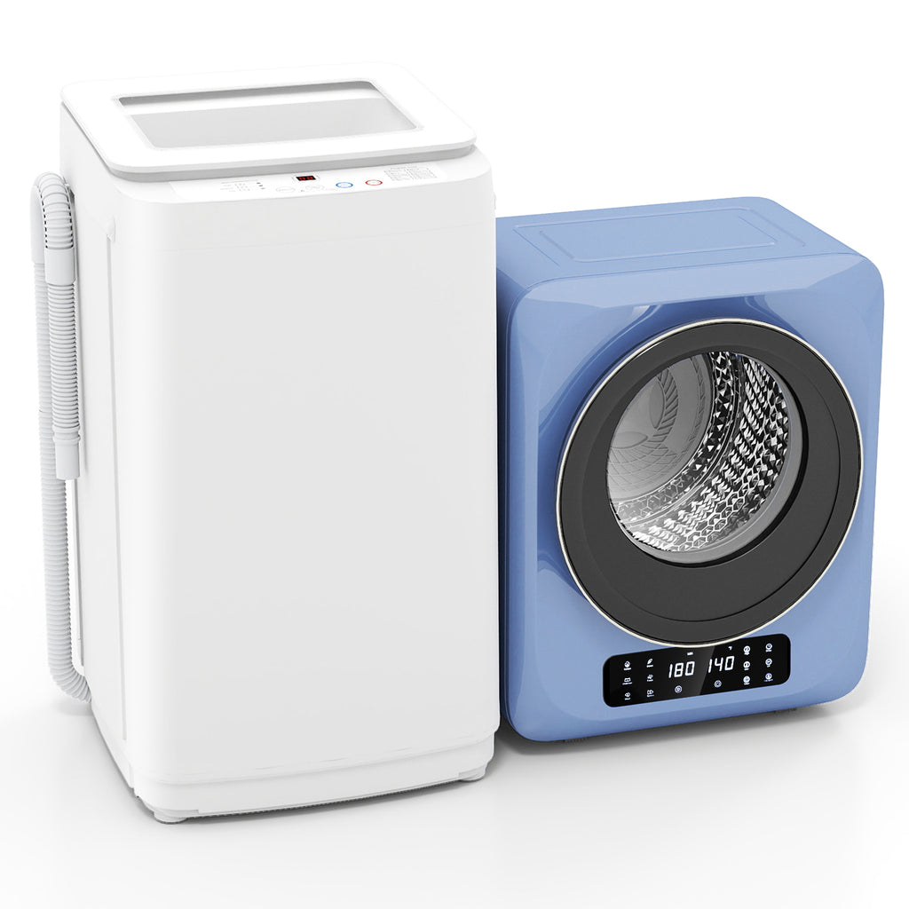 Auertech Portable Washer and Dryer Combo Set 15 lbs Fully Automatic Washing Machine 1.6 Cu.ft Clothes Dryer w/ Shoe Dryer Blue