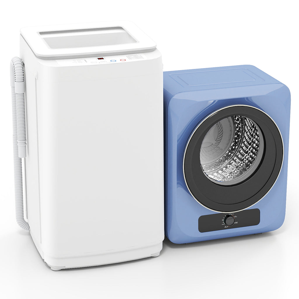 Auertech Portable Washer and Dryer Combo Set 15 lbs Fully Automatic Washing Machine 1.6 Cu.ft Blue Clothes Dryer