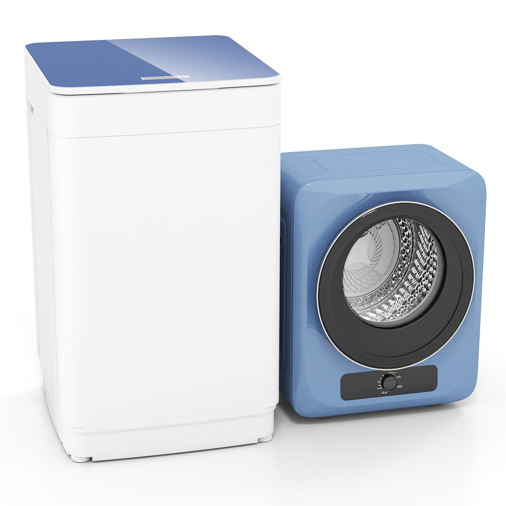 Auertech Portable Washer and Dryer Combo Set 19 lbs Fully Automatic Washing Machine 1.6 Cu.ft Clothes Dryer Blue