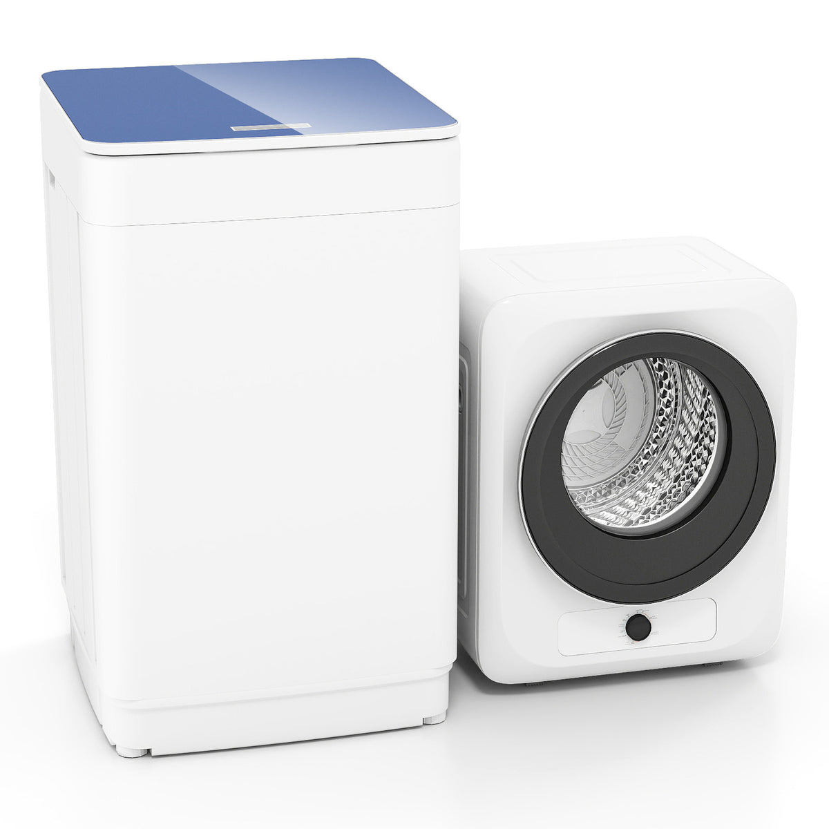 Auertech Portable Washer and Dryer Combo Set 19 lbs Fully Automatic Washing Machine 1.6 Cu.ft Clothes Dryer White