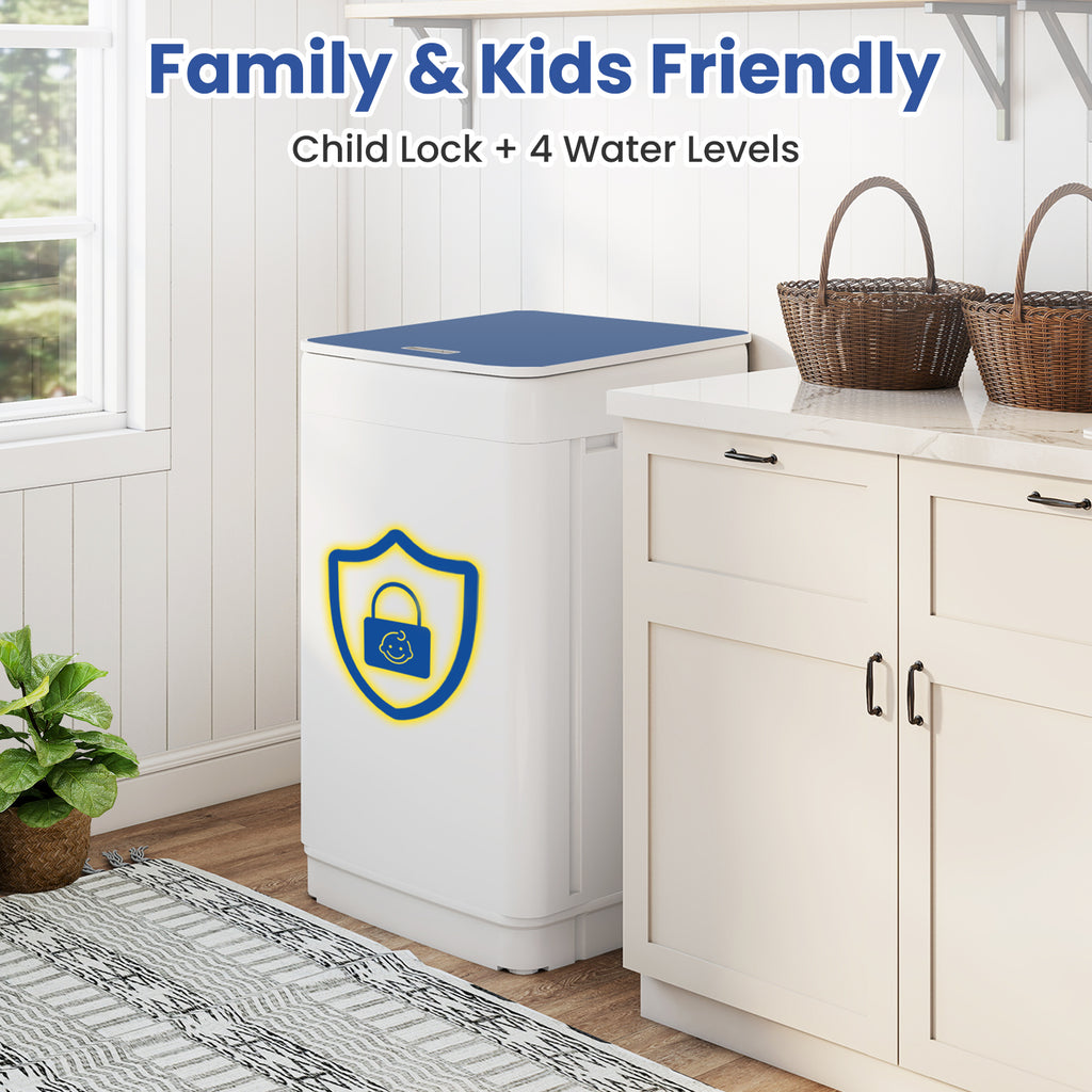 Auertech Portable Washer and Dryer Combo Set 19 lbs Fully Automatic Washing Machine 2.7 Cu.ft Clothes Dryer