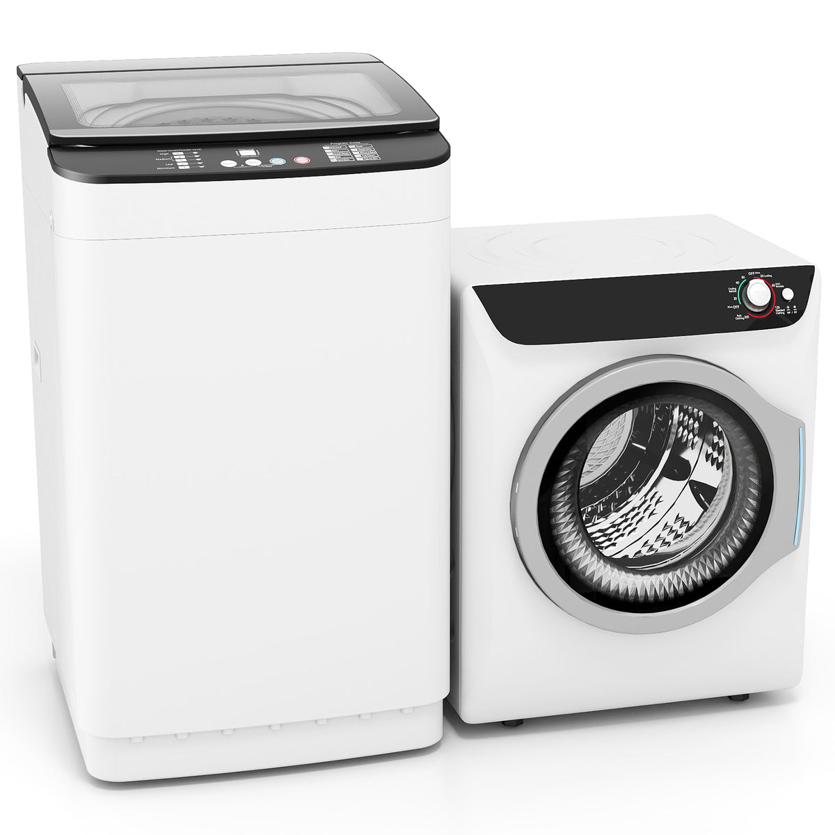Auertech Portable Washer and Dryer Combo Set 25 lbs Fully Automatic Washing Machine 2.7 Cu.ft Clothes Dryer