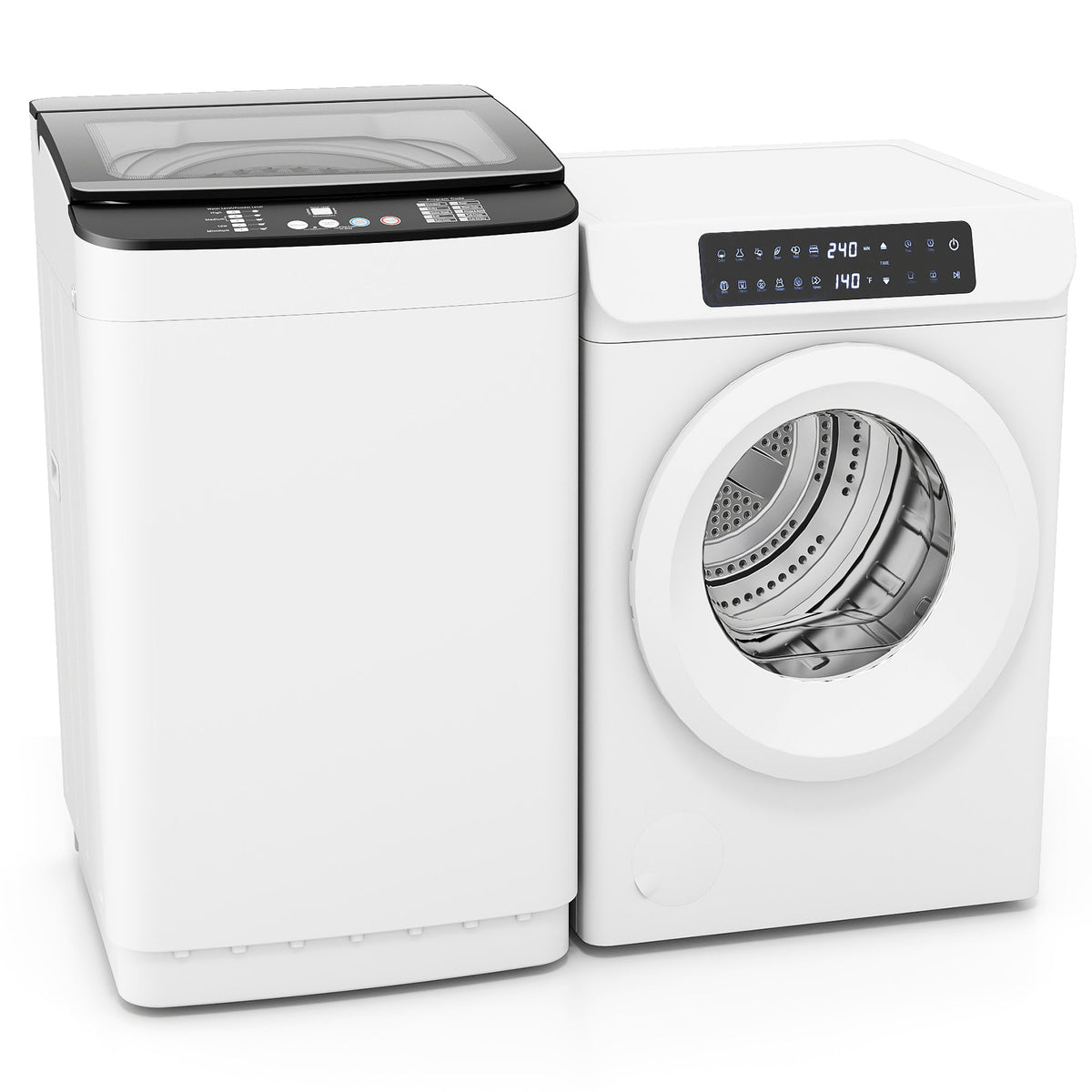 Auertech Portable Washer and Dryer Combo Set 25 lbs Fully Automatic Washing Machine 3.5 Cu.ft Clothes Dryer