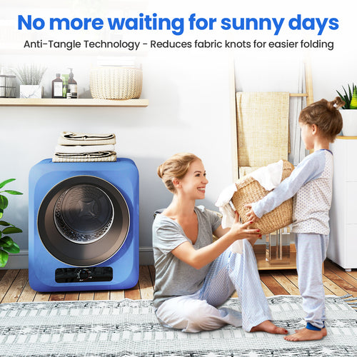 Auertech 1.6 Cu.Ft 850W Portable Clothes Dryer Electric Compact Dryer Machine for Laundry Apartment Dorm RV Blue