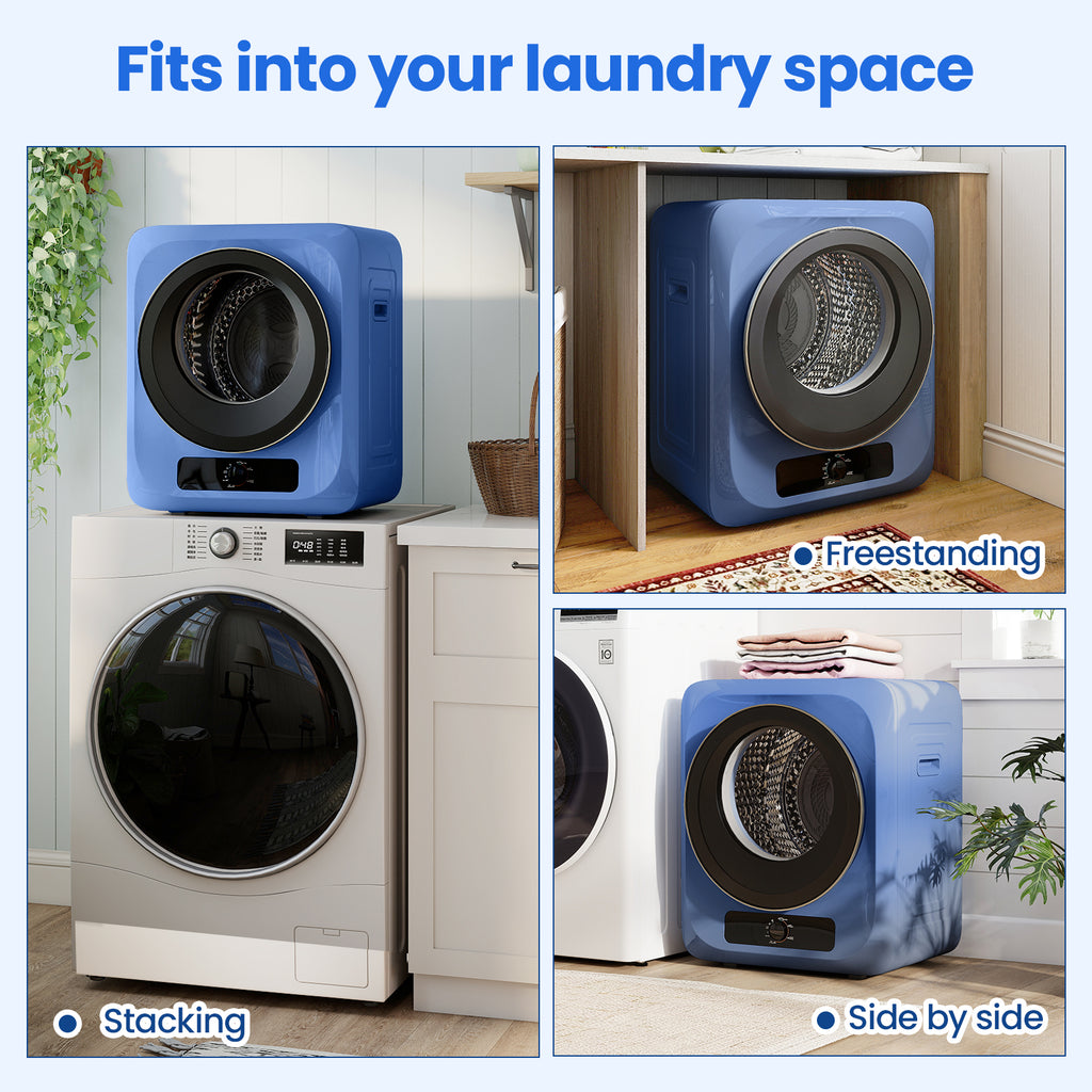 Auertech 1.6 Cu.Ft 850W Portable Clothes Dryer Electric Compact Dryer Machine for Laundry Apartment Dorm RV Blue