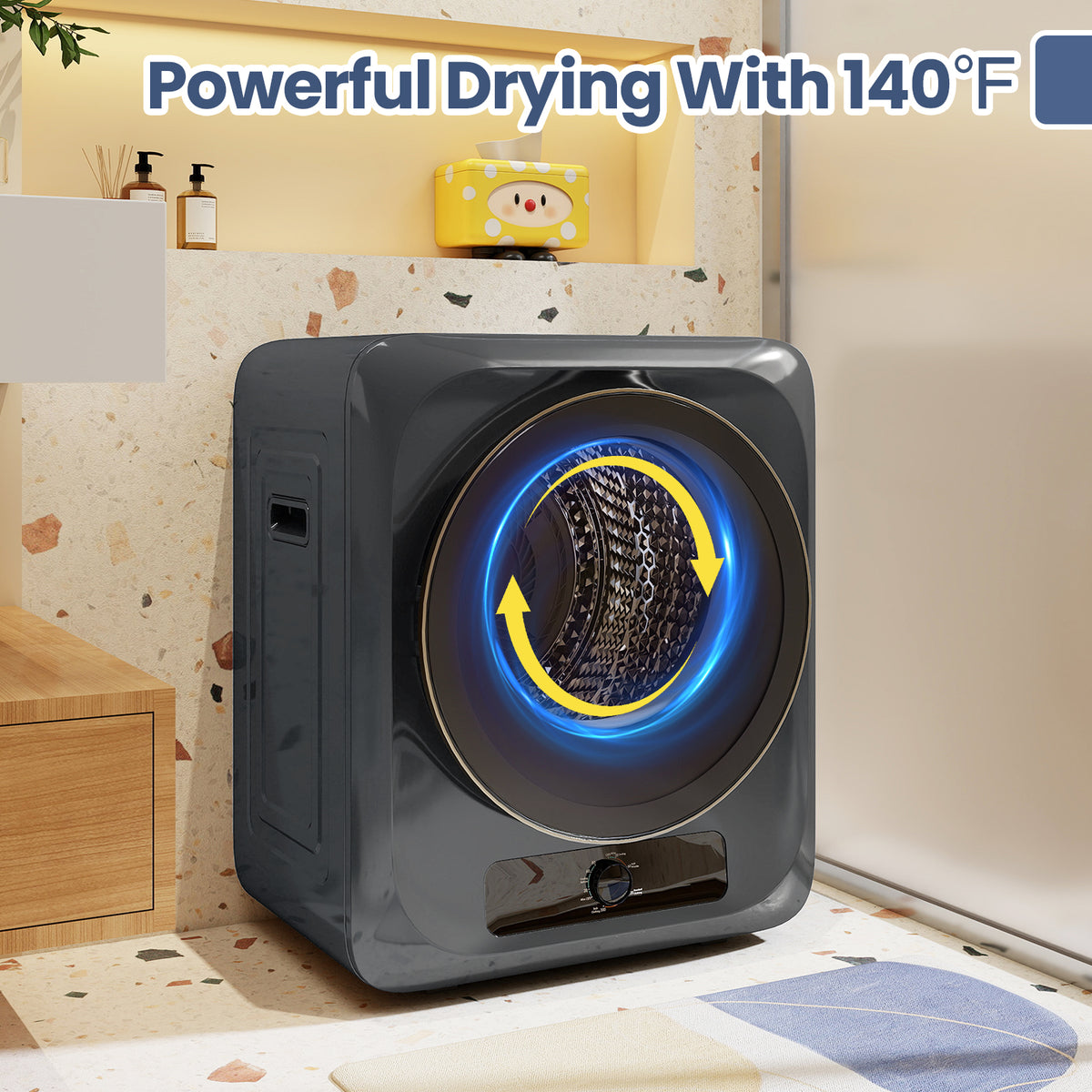 Auertech 1.6 Cu.Ft 850W Portable Clothes Dryer Electric Compact Dryer Machine for Laundry Apartment Dorm RV