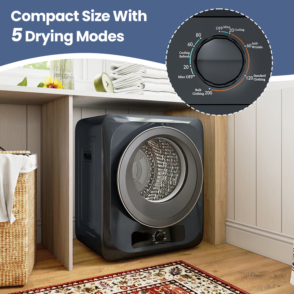 Auertech 1.6 Cu.Ft 850W Portable Clothes Dryer Electric Compact Dryer Machine for Laundry Apartment Dorm RV