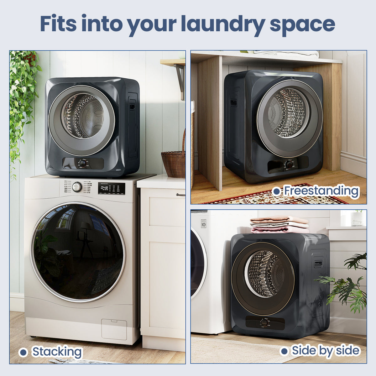 Auertech 1.6 Cu.Ft 850W Portable Clothes Dryer Electric Compact Dryer Machine for Laundry Apartment Dorm RV