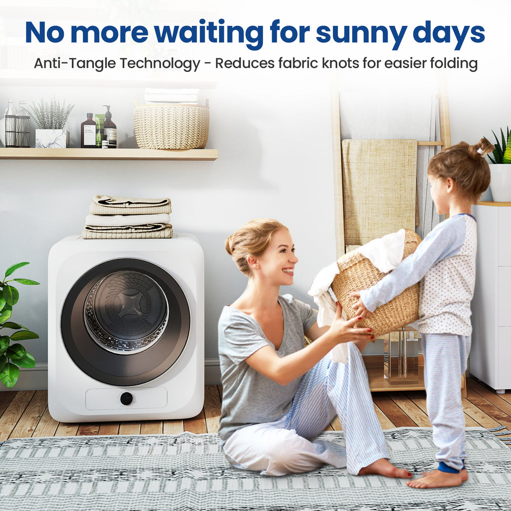 Auertech Portable Washer and Dryer Combo Set 15 lbs Fully Automatic Washing Machine 1.6 Cu.ft Clothes Dryer White