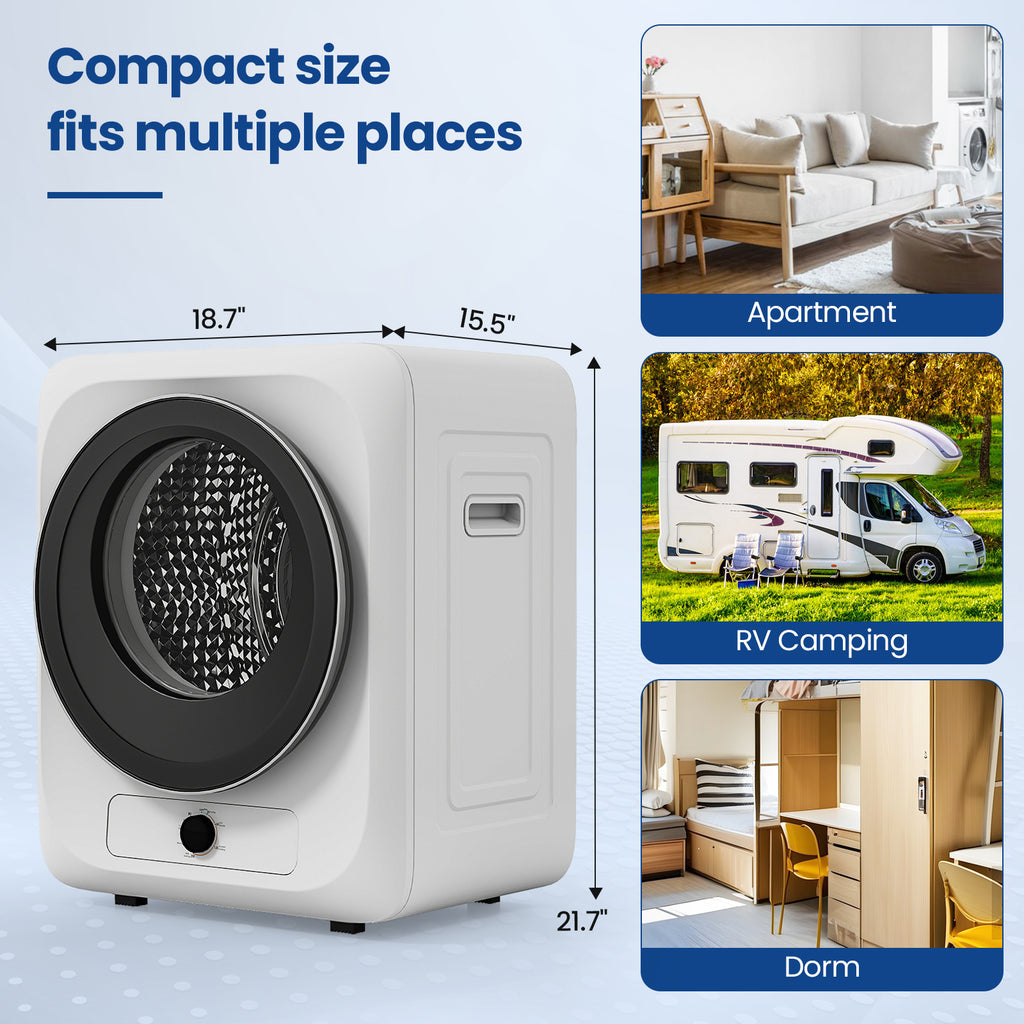 Auertech Portable Washer and Dryer Combo Set 15 lbs Fully Automatic Washing Machine 1.6 Cu.ft Clothes Dryer White